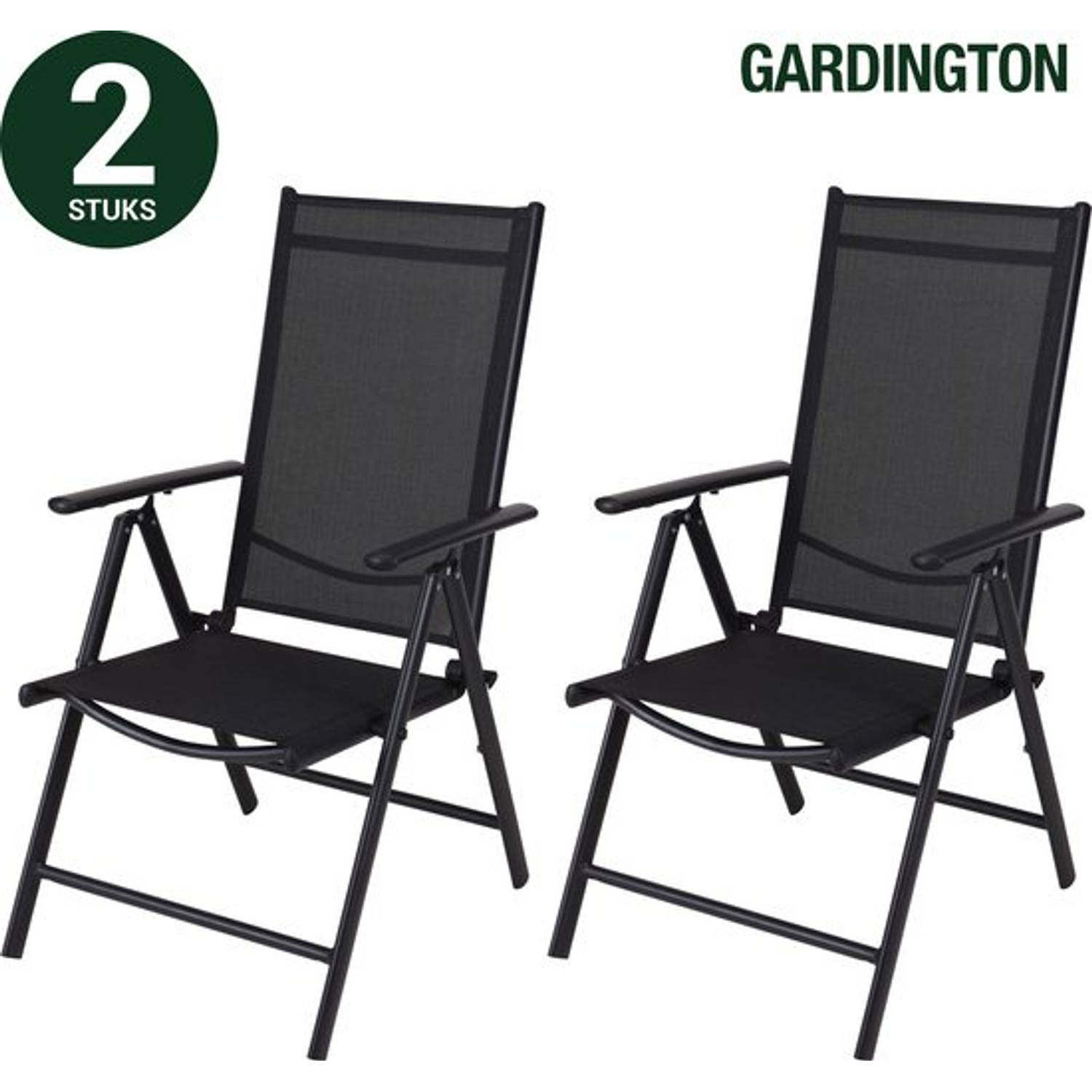 Gardington Tuinstoelen - Klapstoel - Vouwstoel voor op Terras/Tuin/Camping - Tuinset - Campingstoel - Set van 2 aanbieding