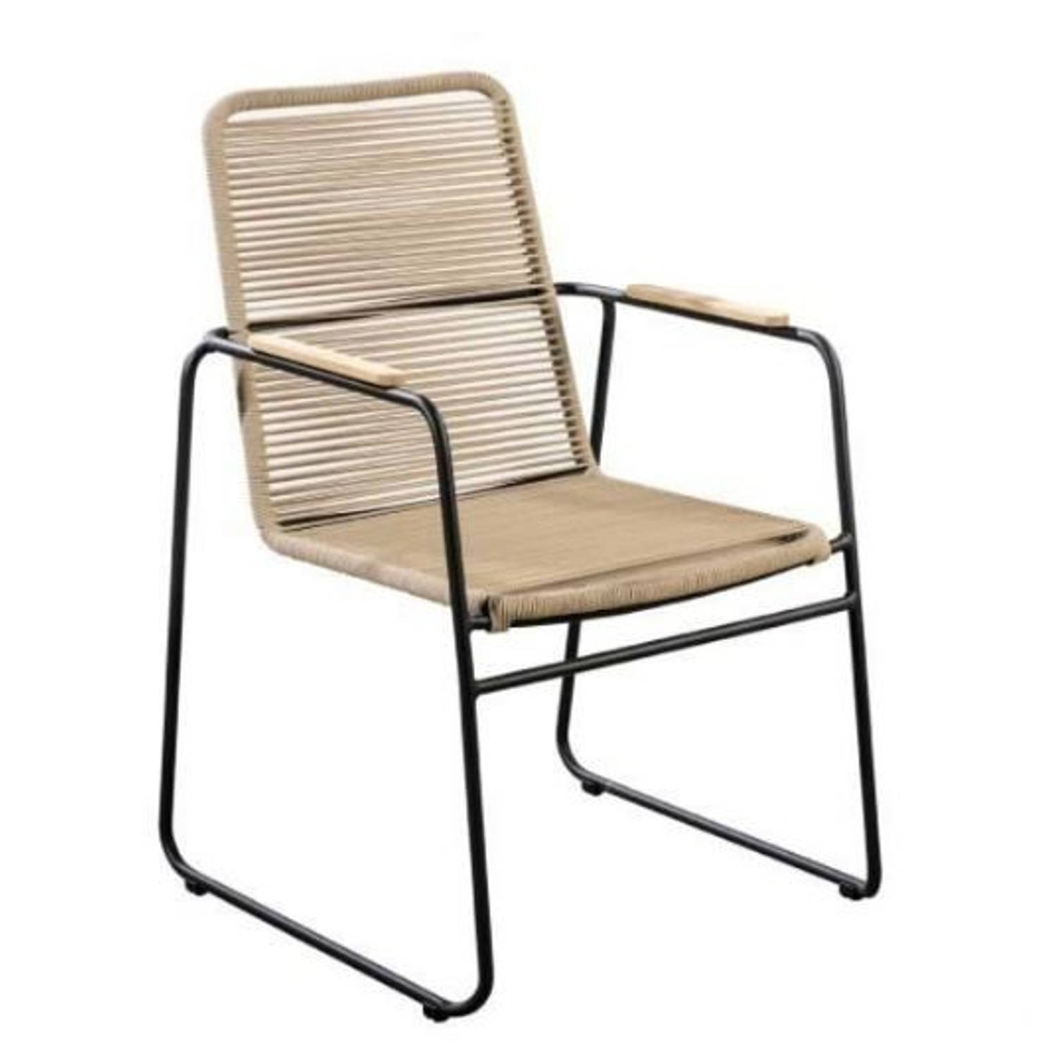 Yoi - Wasabi stackable dining chair alu black/rope natural aanbieding