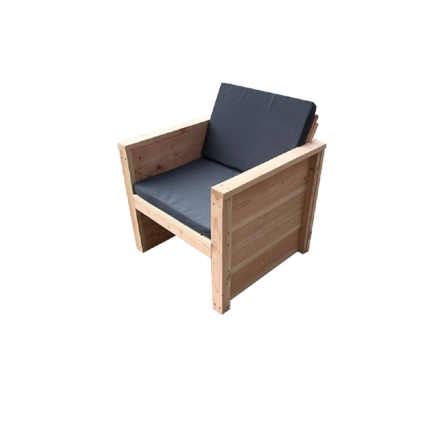 Wood4you - Tuinstoel Vlieland Douglas 65Lx72Hx57D cm - Bouwpakket met kussens aanbieding