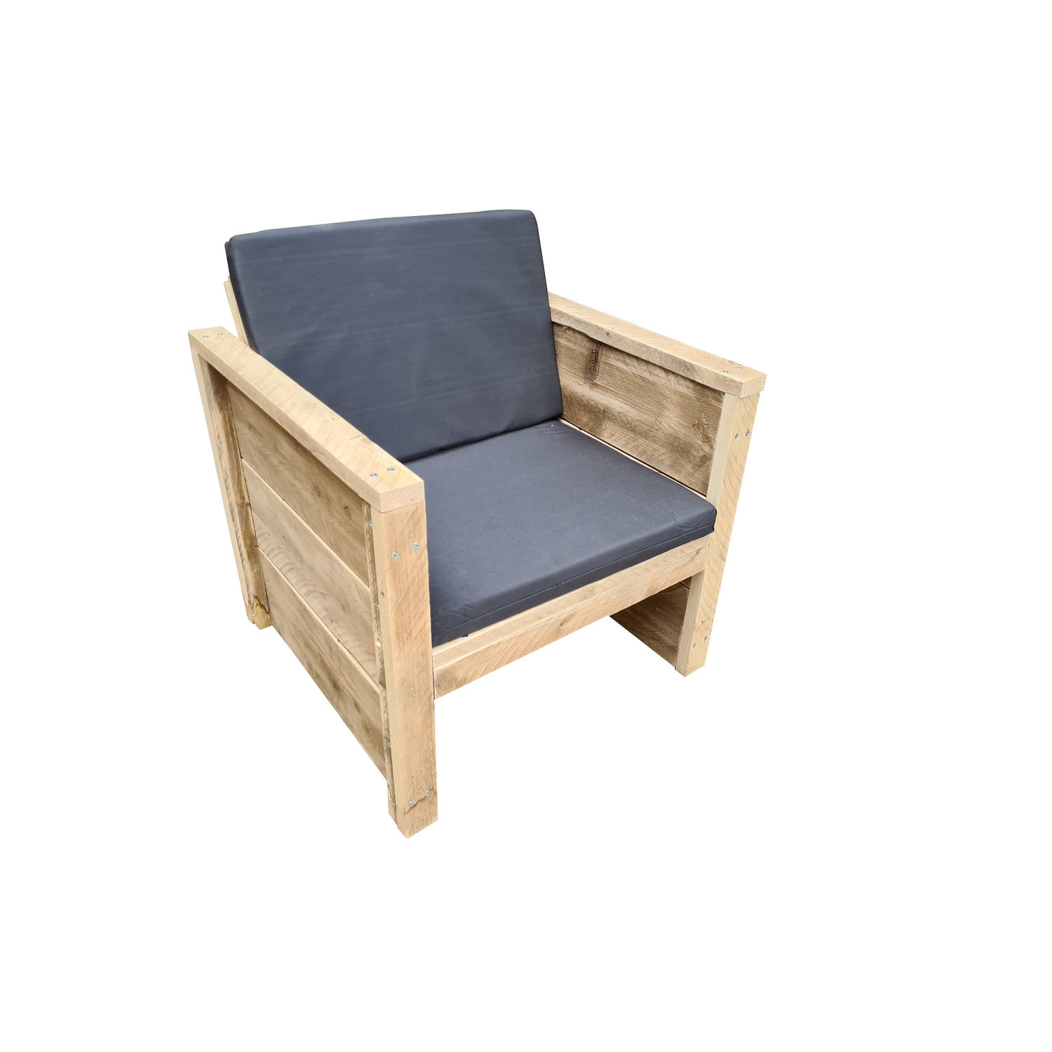 Wood4you - Tuinstoel Vlieland Steigerhout 65Lx72Hx57D cm incl kussen aanbieding