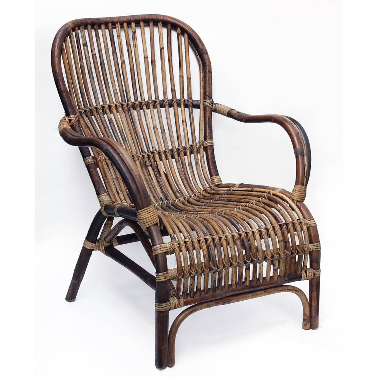 Van der Leeden stoel Bandung - 67 x 80 x 86 cm - rotan - bruin aanbieding