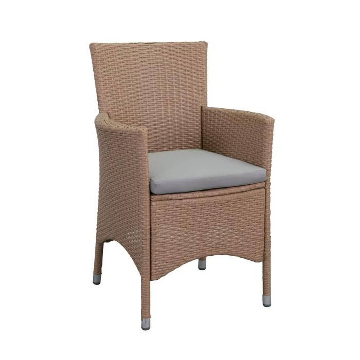 Rattan tuin fauteuil met kussen - Natuurlijke kleur aanbieding