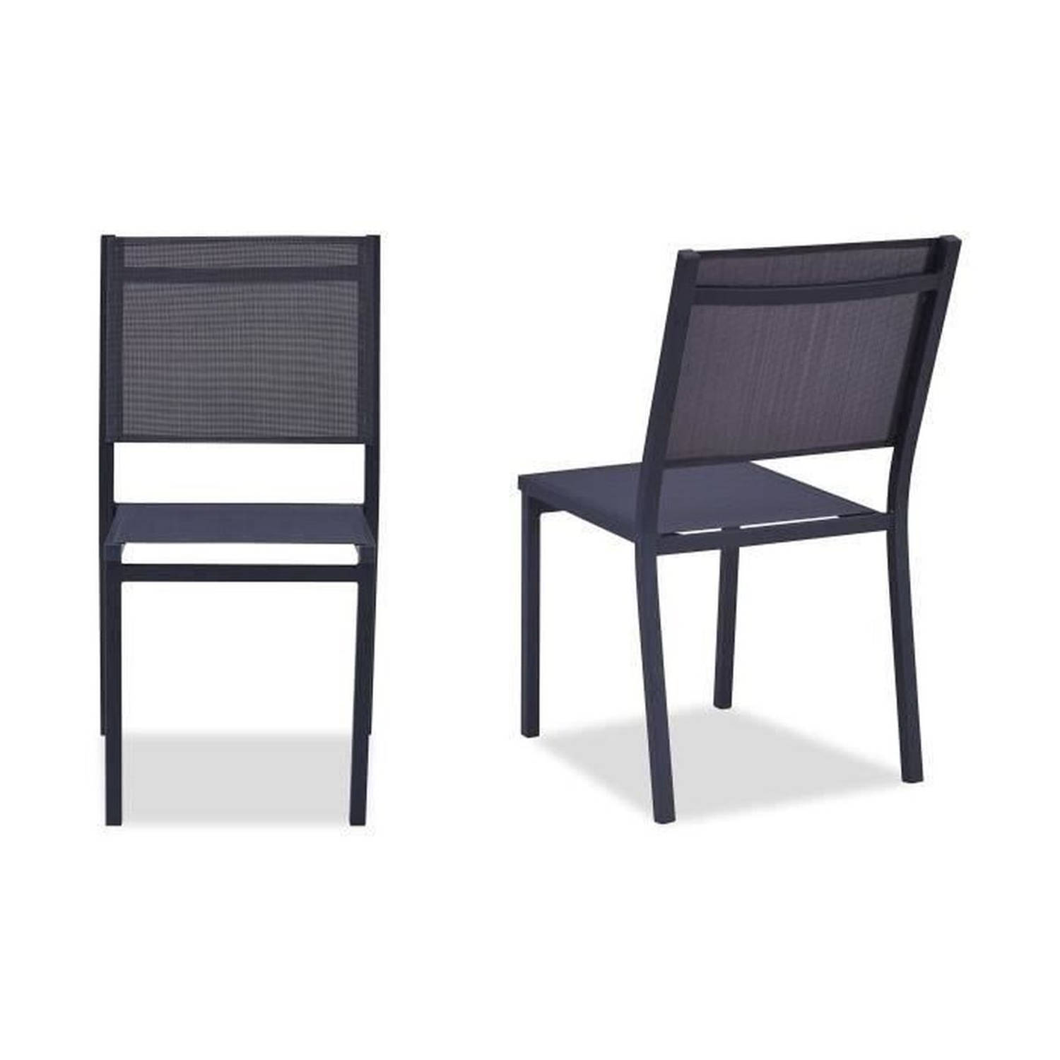 Set van 2 aluminium stoelen - 48 x 56 x 87 cm - Grijs aanbieding