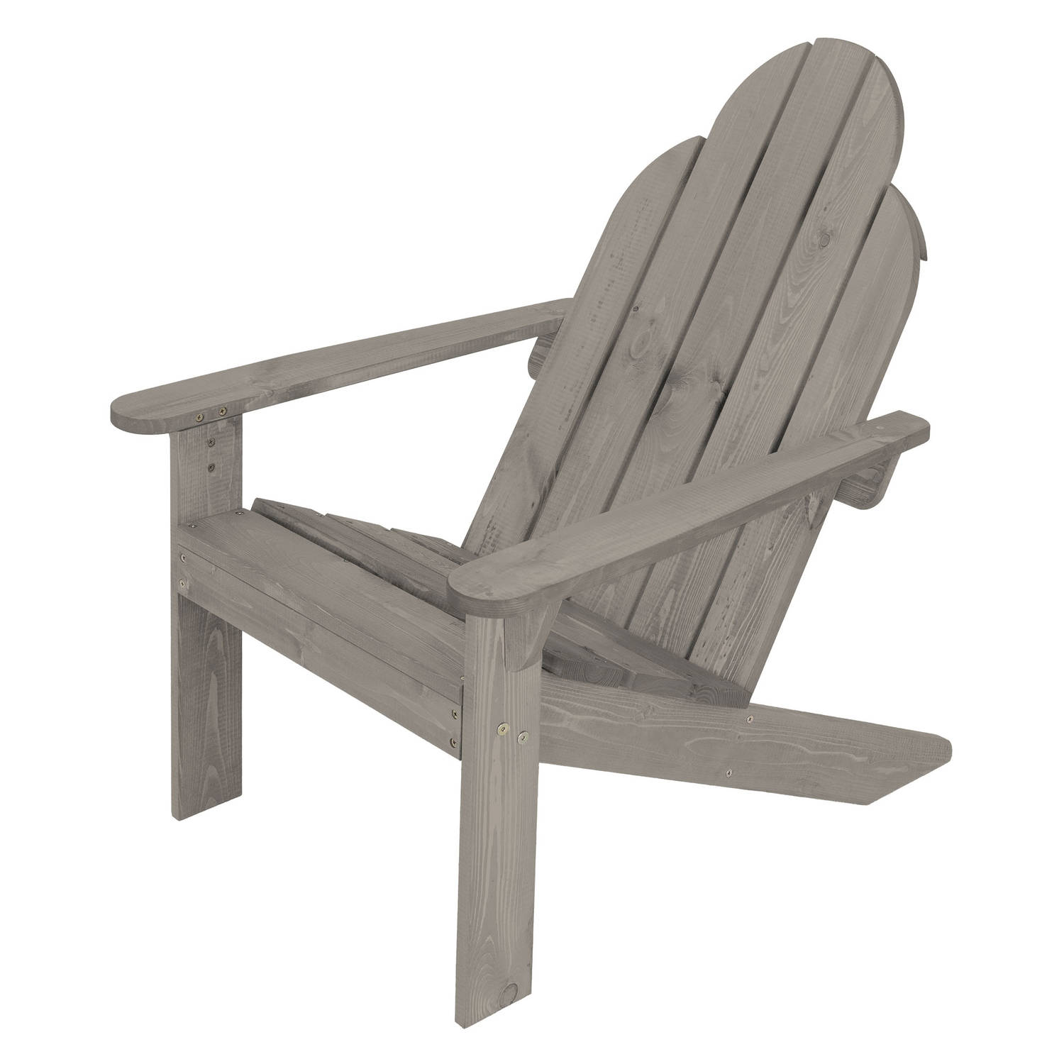 Adirondack tuinstoel van massief hout weerbestendig belastbaar tot 120 kg grijs van dennenhout ML design aanbieding