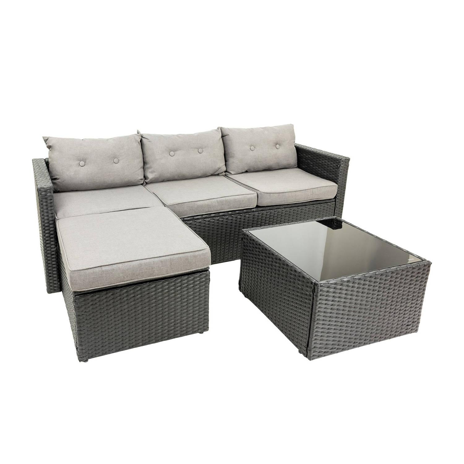 MaxxGarden Loungeset - Rattan Hoekset 4 persoon aanbieding