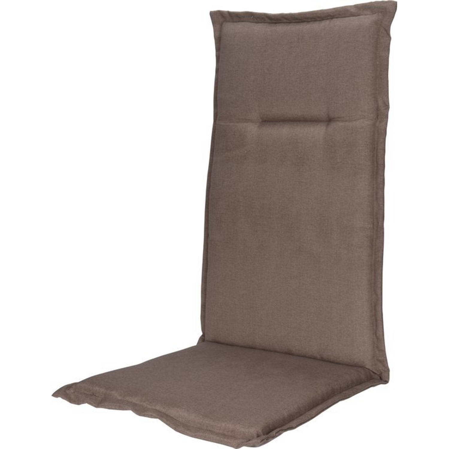 MaxxGarden Stoelkussen - Stoelkussen met Lint - Tuinkussen Hoge Rug - Tuinkussen - 120x50x6 cm - Taupe aanbieding