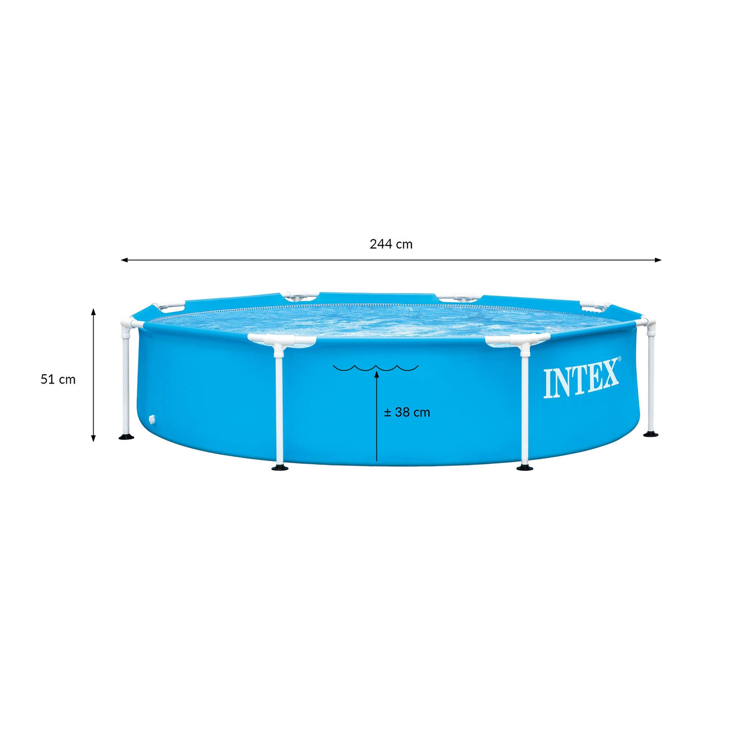 Intex metalen frame rond, 244x51 cm, blauw aanbieding