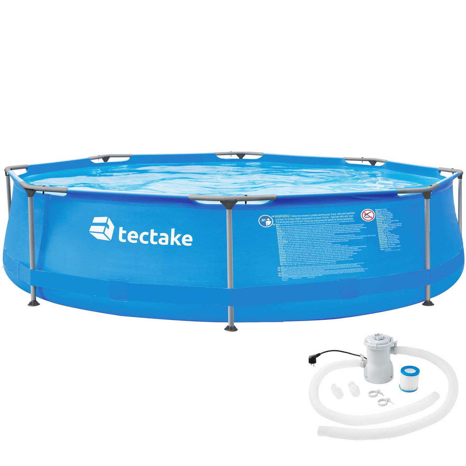 tectake® - Zwembadrond met filterpomp Ø 300 x 76 cm aanbieding