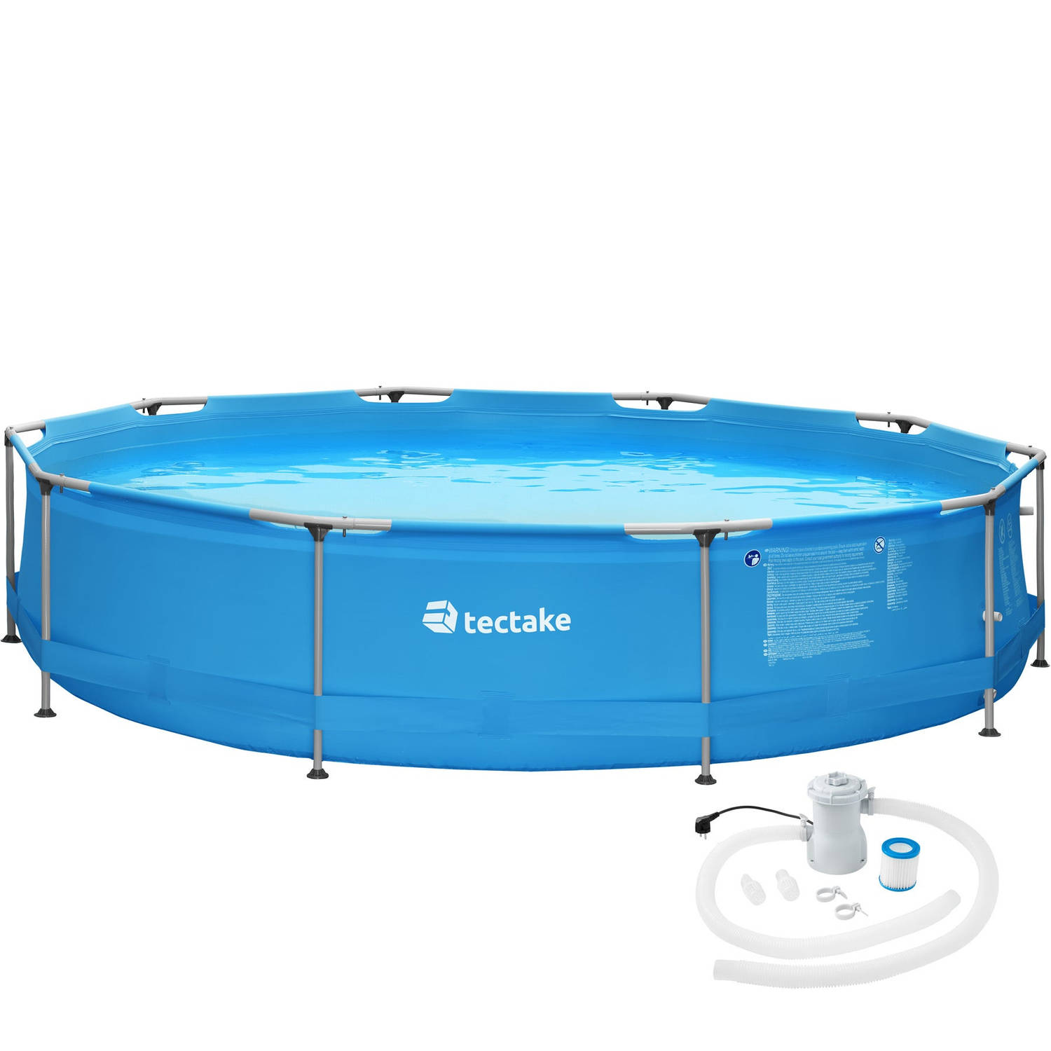 tectake® - Zwembad rond met filterpomp Ø 360 x 76 cm aanbieding