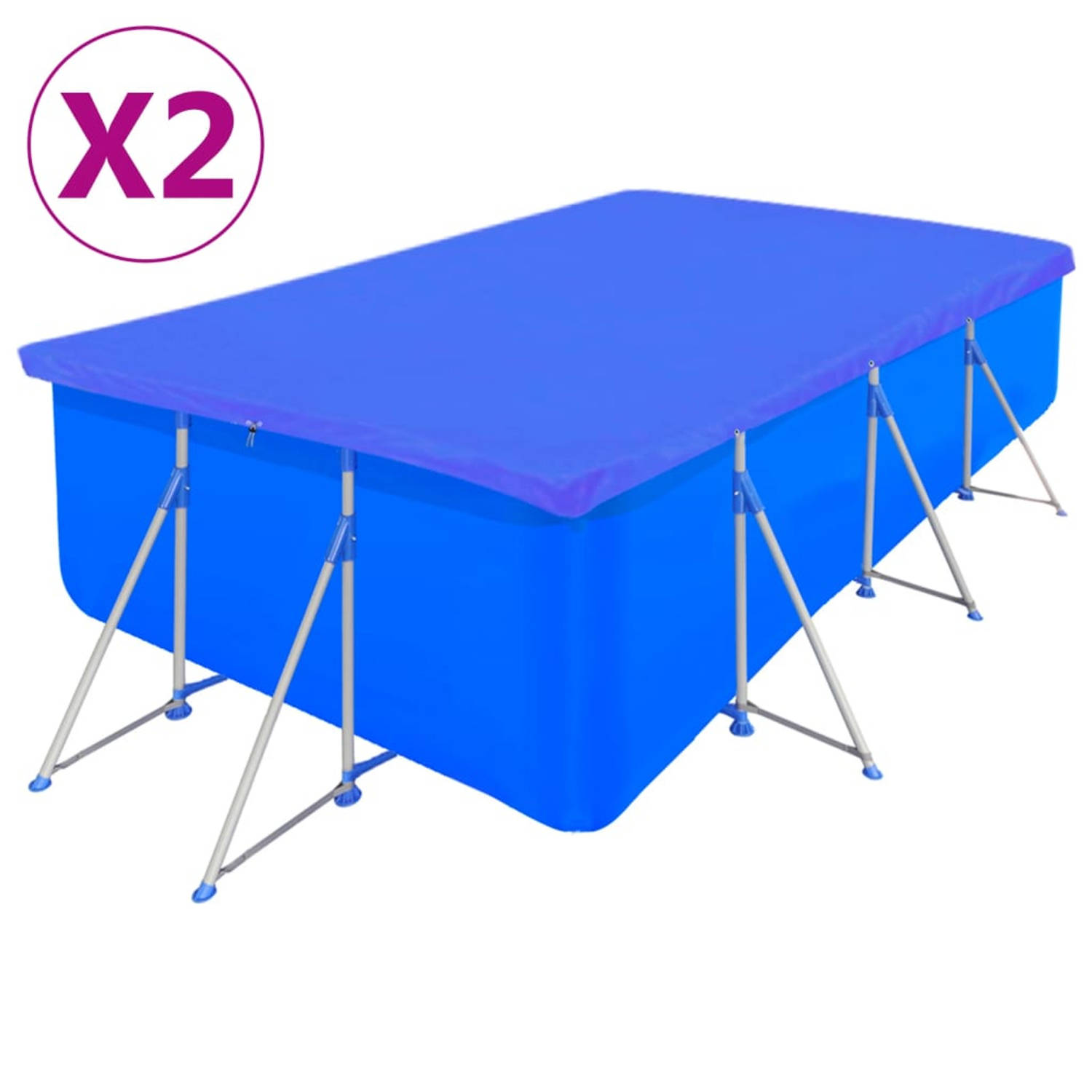 vidaXL Zwembadhoezen 2 st rechthoekig 90 g/m?? 540x270 cm PE aanbieding