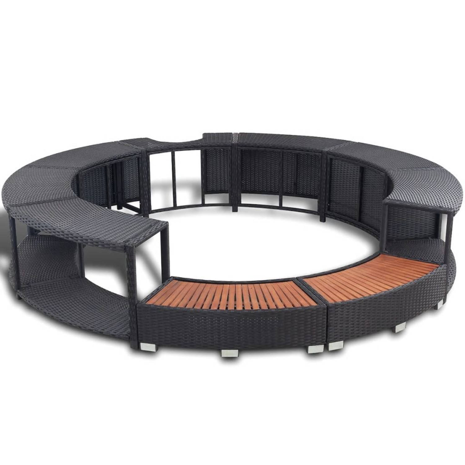 vidaXL Spa-omranding poly rattan zwart aanbieding