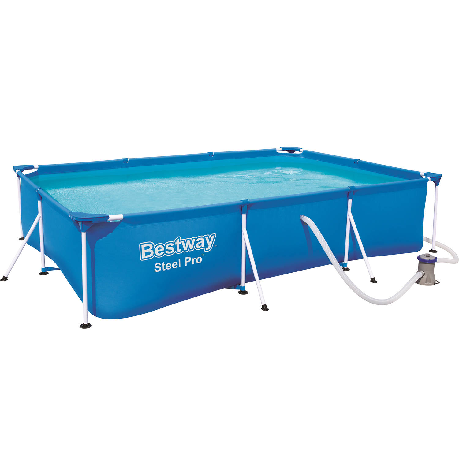 Bestway Zwembad - Incl. Filterpomp - 300 x 201 x 66 CM - 3300 L Inhoud - PVC - Blauw aanbieding