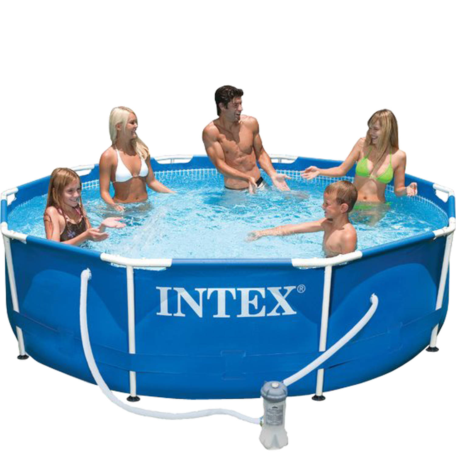 Intex Metal Frame Pool Ø 366 x 76 cm met Filterpomp - ( aanbieding