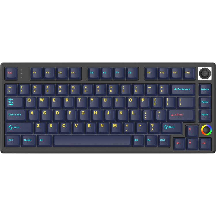 HelloGanss HS75T GC17 toetsenbord 75%, RGB leds, PBT Doubleshot keycaps, hot swap, 2,4 GHz / Bluetooth / USB-C aanbieding