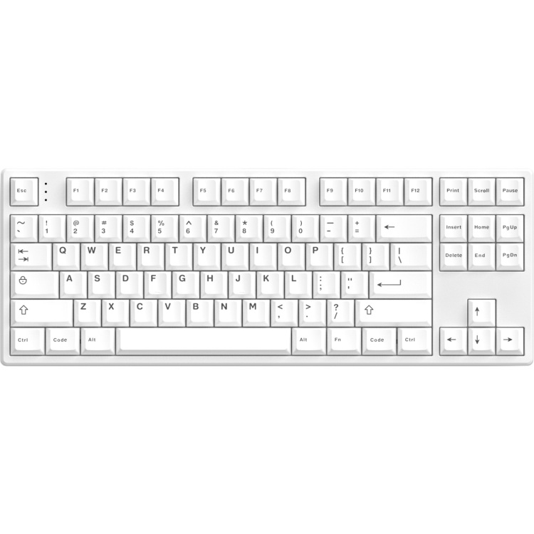 Hello Ganss HS87T White toetsenbord TKL, RGB leds, PBT Doubleshot keycaps, hot swap, 2,4 GHz / Bluetooth / USB-C aanbieding