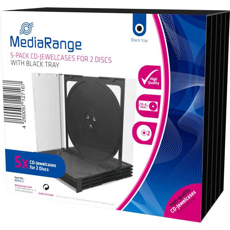 MediaRange BOX31-2 sleeve 5 Stuks, voor CD/DVD aanbieding