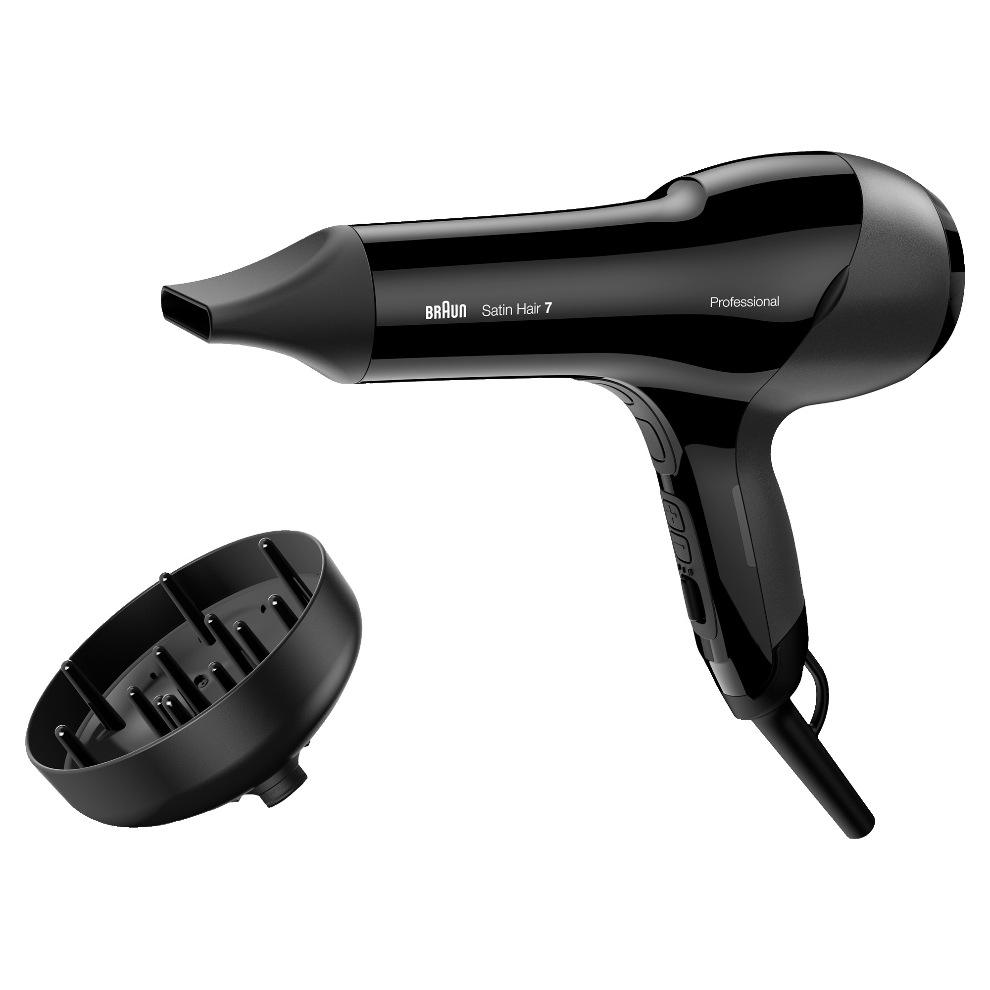 Braun HD785 Satin-Hair 7 professional nozzle + Diffuser Haardroger Zwart aanbieding