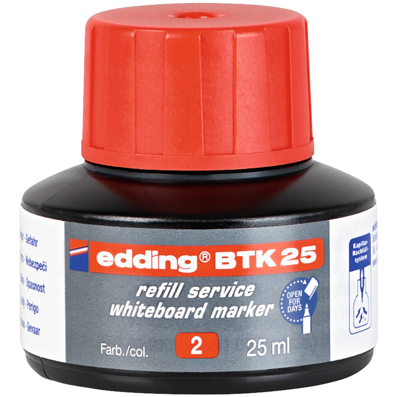 edding BTK 25 (25 ml) navulinkt voor boardmarkers edding 28/29/250/360/361/363 - rood aanbieding