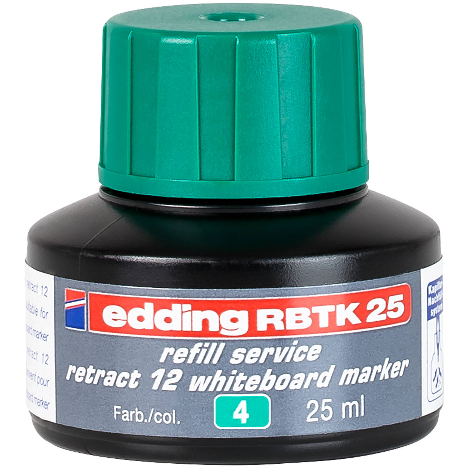 edding RBTK 25 (25 ml) navulinkt voor boardmarkers o.a. e-12 - kleur; groen - potje aanbieding