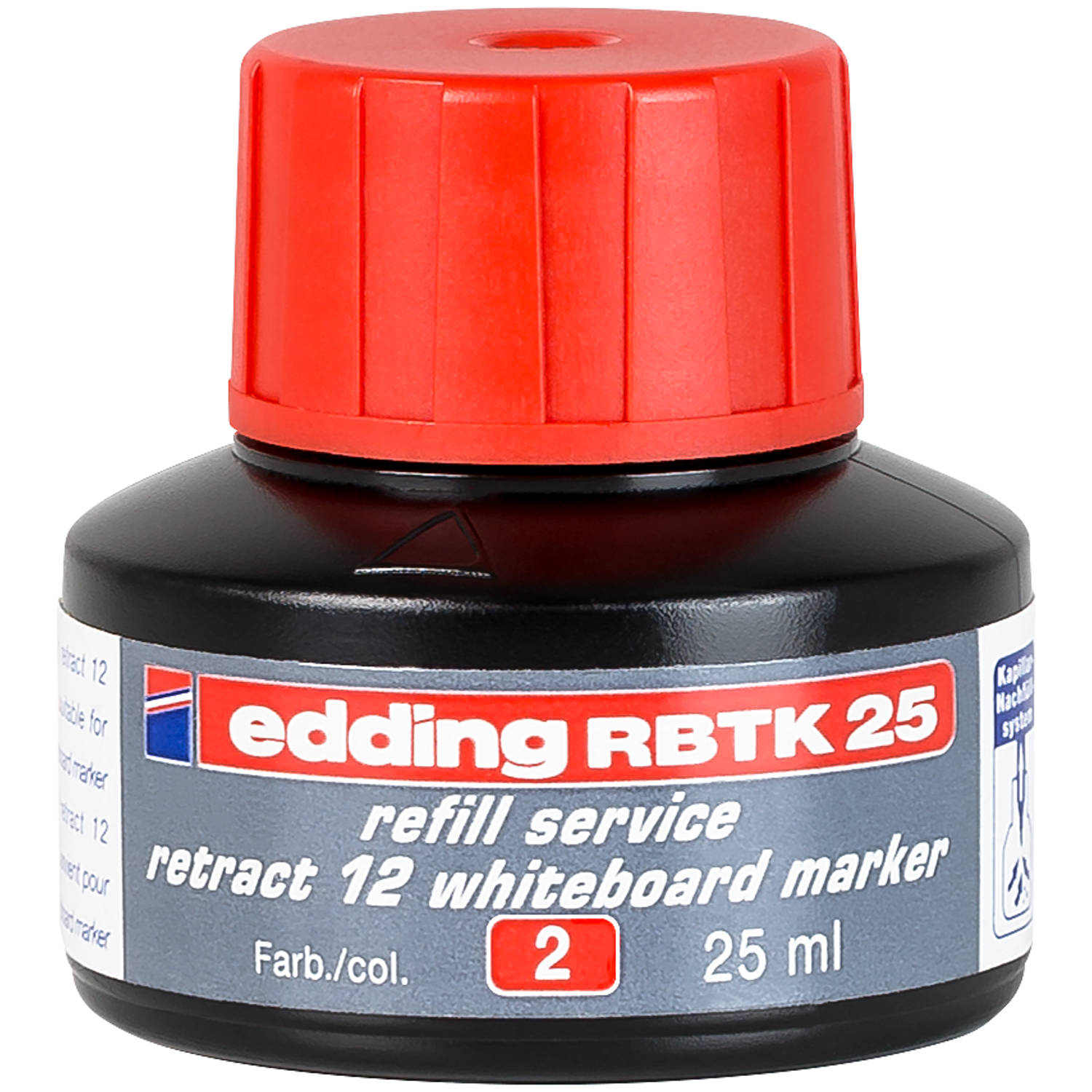 edding RBTK 25 (25 ml) navulinkt voor boardmarkers o.a. e-12 - kleur; rood - potje aanbieding