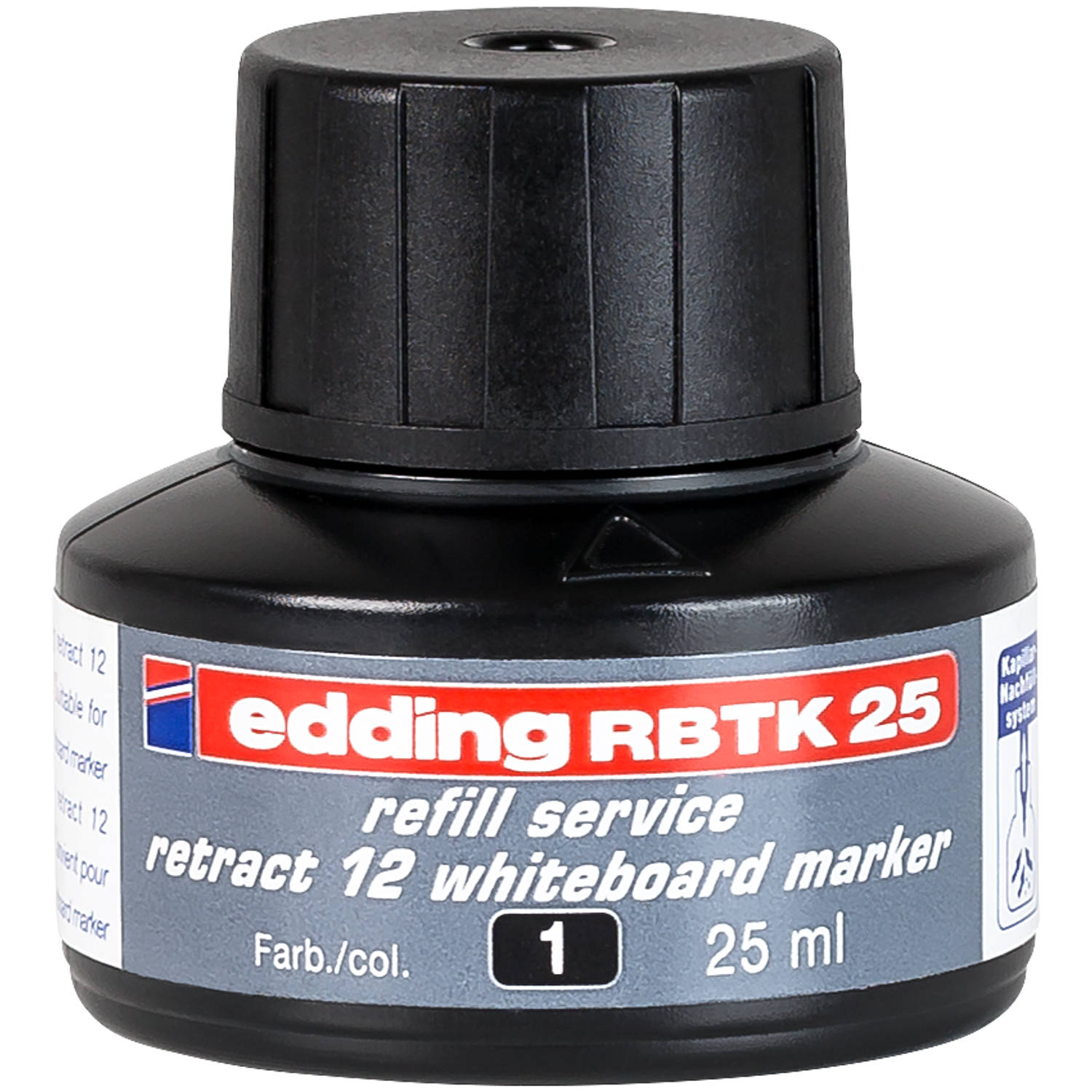 edding RBTK 25 (25 ml) navulinkt voor boardmarkers o.a. e-12 - kleur; zwart - potje aanbieding