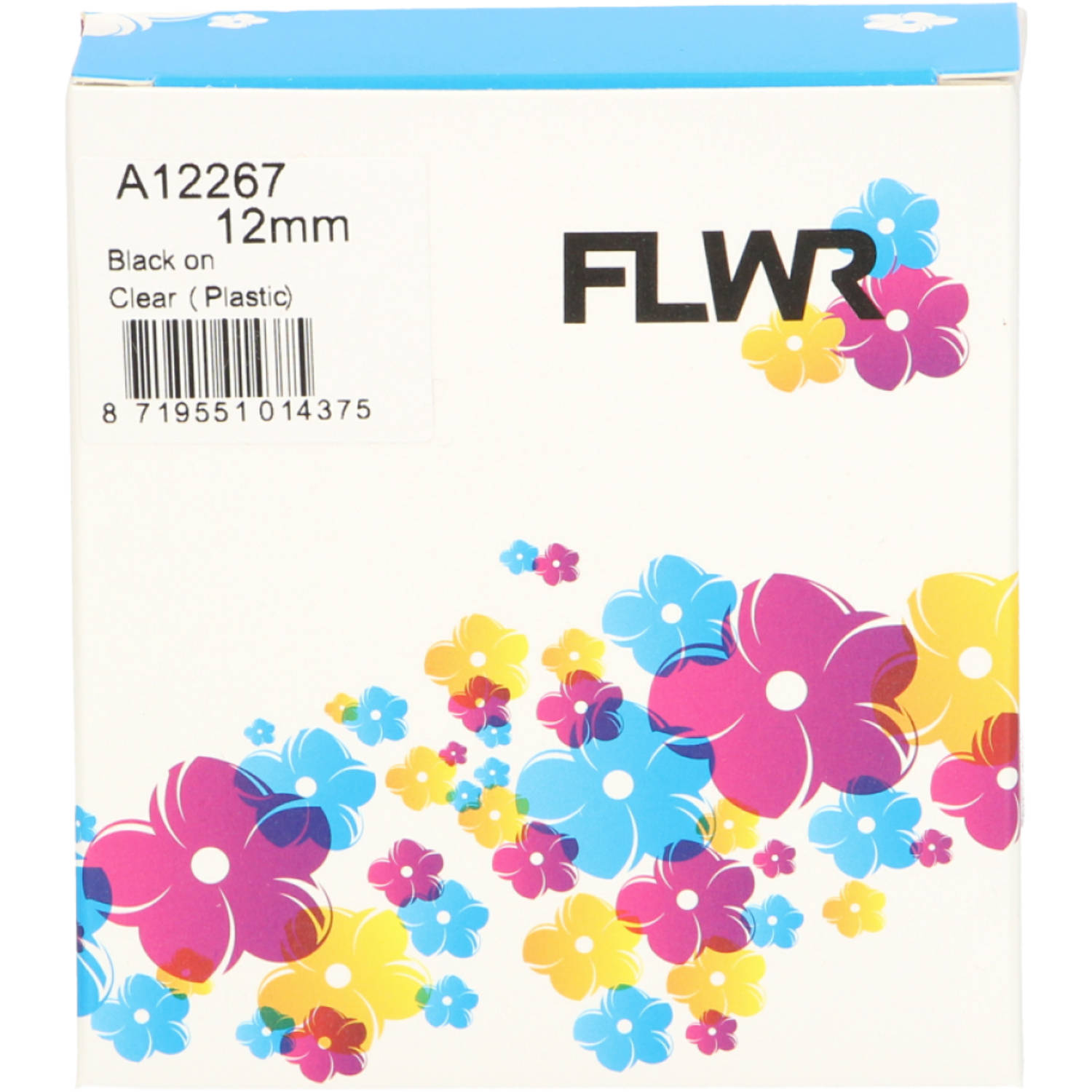 FLWR Dymo 12267 zwart op transparant breedte 12 mm labels aanbieding