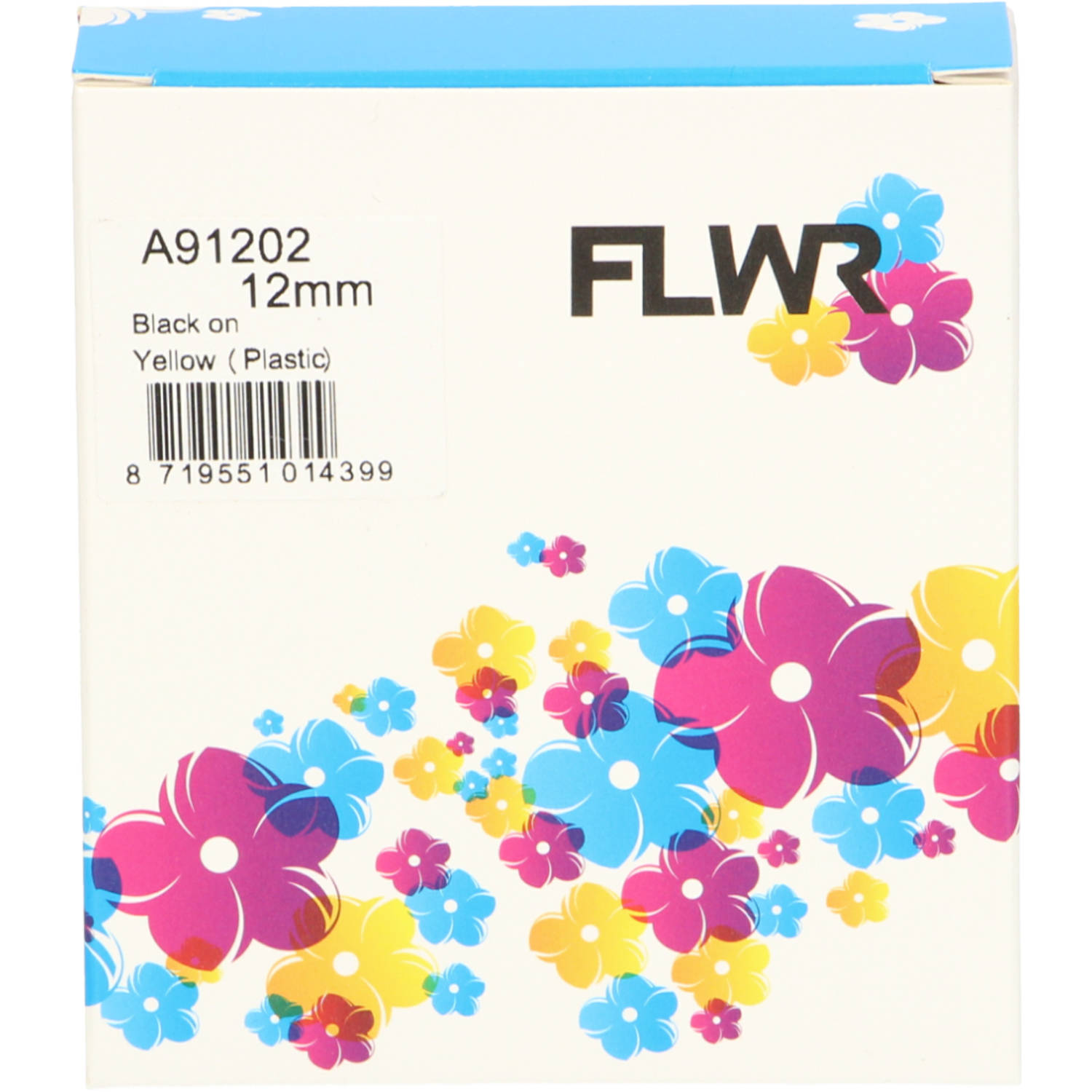 FLWR Dymo 91202 zwart op geel breedte 12 mm labels aanbieding