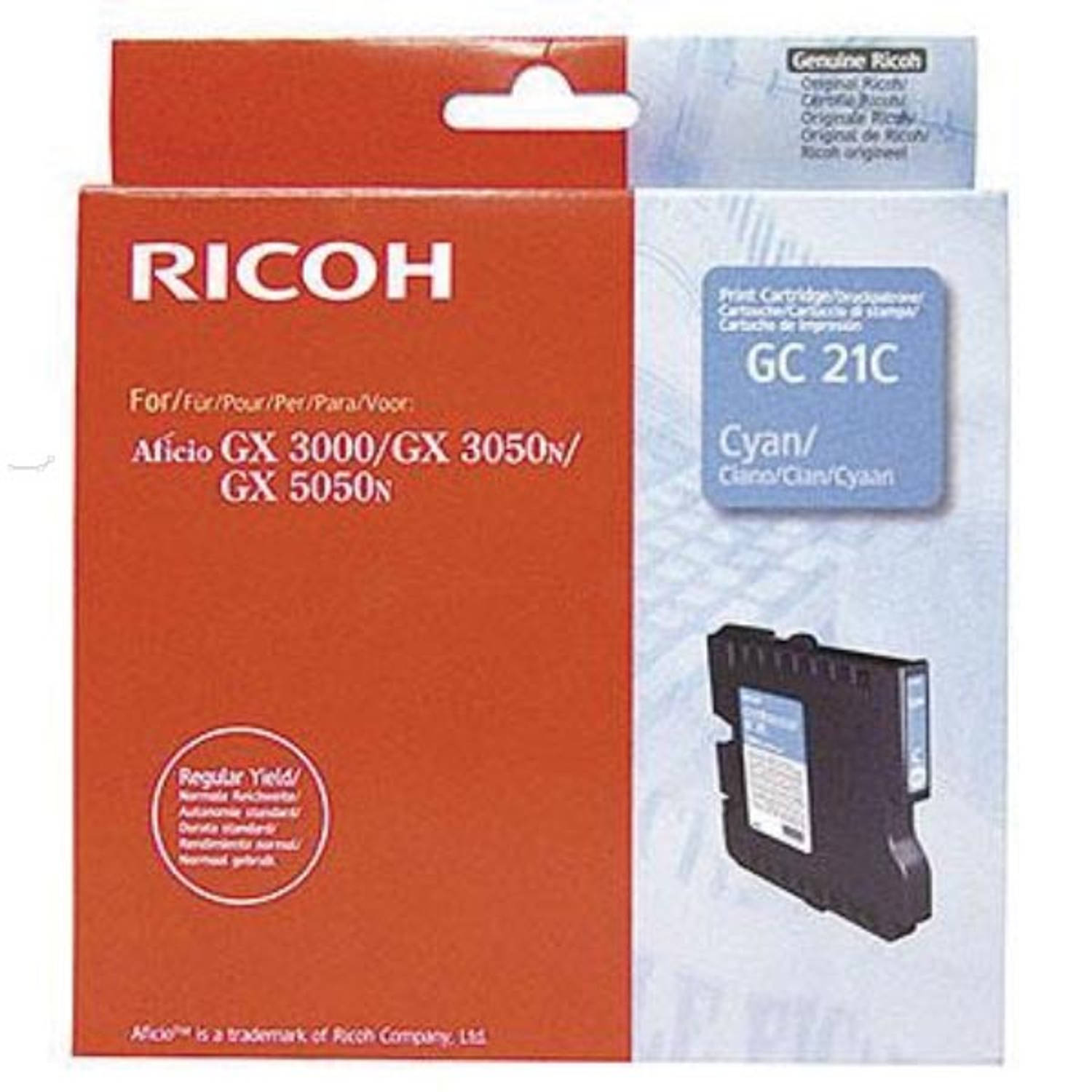 Ricoh gel cartridge GC21C cyaan, 1000 pagina's - OEM: 405533 aanbieding