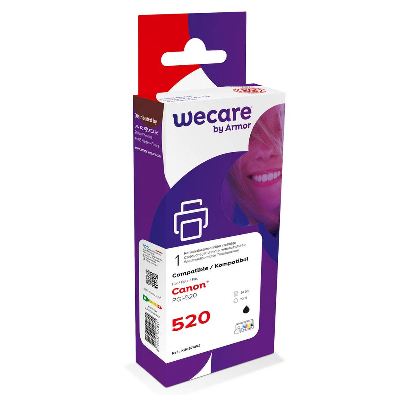 weCare Cartridge Canon PGI-520 Zwart aanbieding