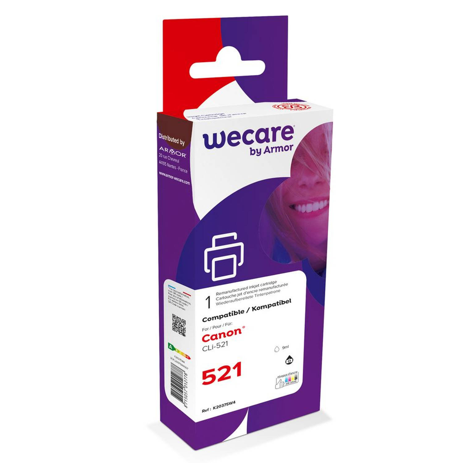 weCare Cartridge Canon CLI-521 Zwart aanbieding