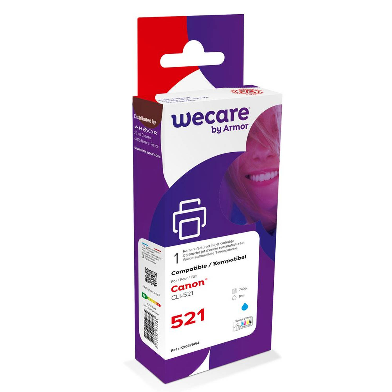 weCare Cartridge Canon CLI-521 Blauw aanbieding