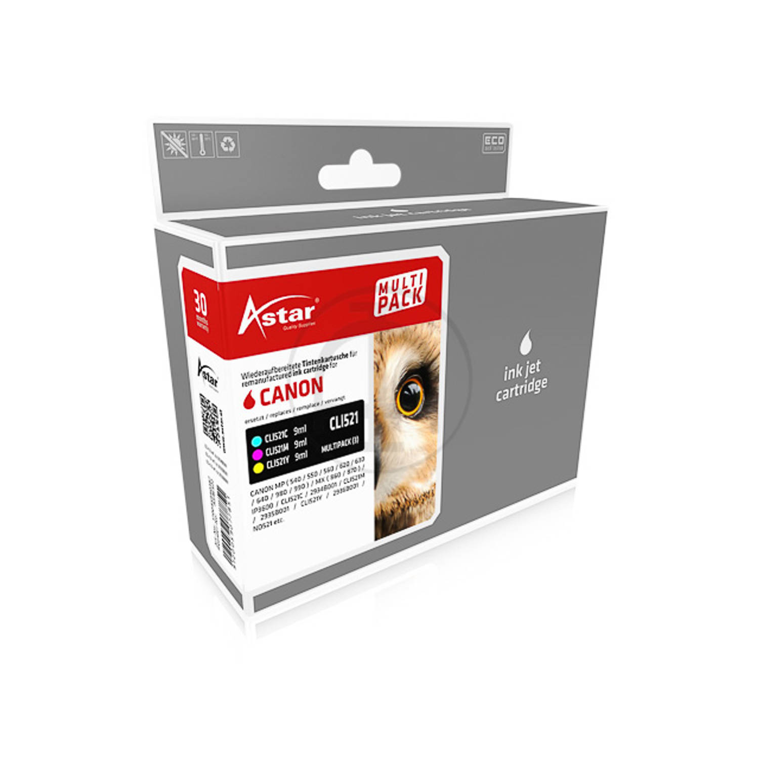 AS46522 ASTAR CANON CLI521 MP ink (3) aanbieding