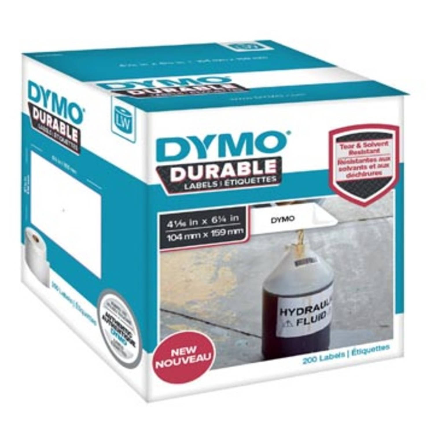 Dymo duurzame etiketten LabelWriter ft 104 x 159 mm, 200 etiketten aanbieding