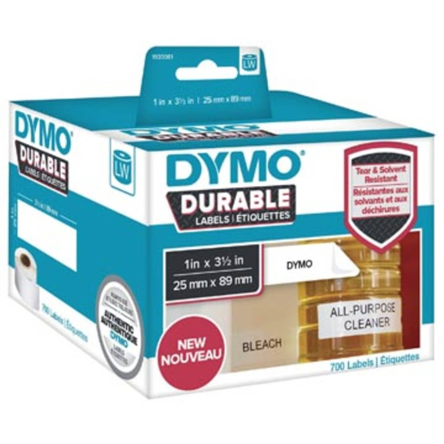 Dymo duurzame etiketten LabelWriter ft 25 x 89 mm, 700 etiketten aanbieding