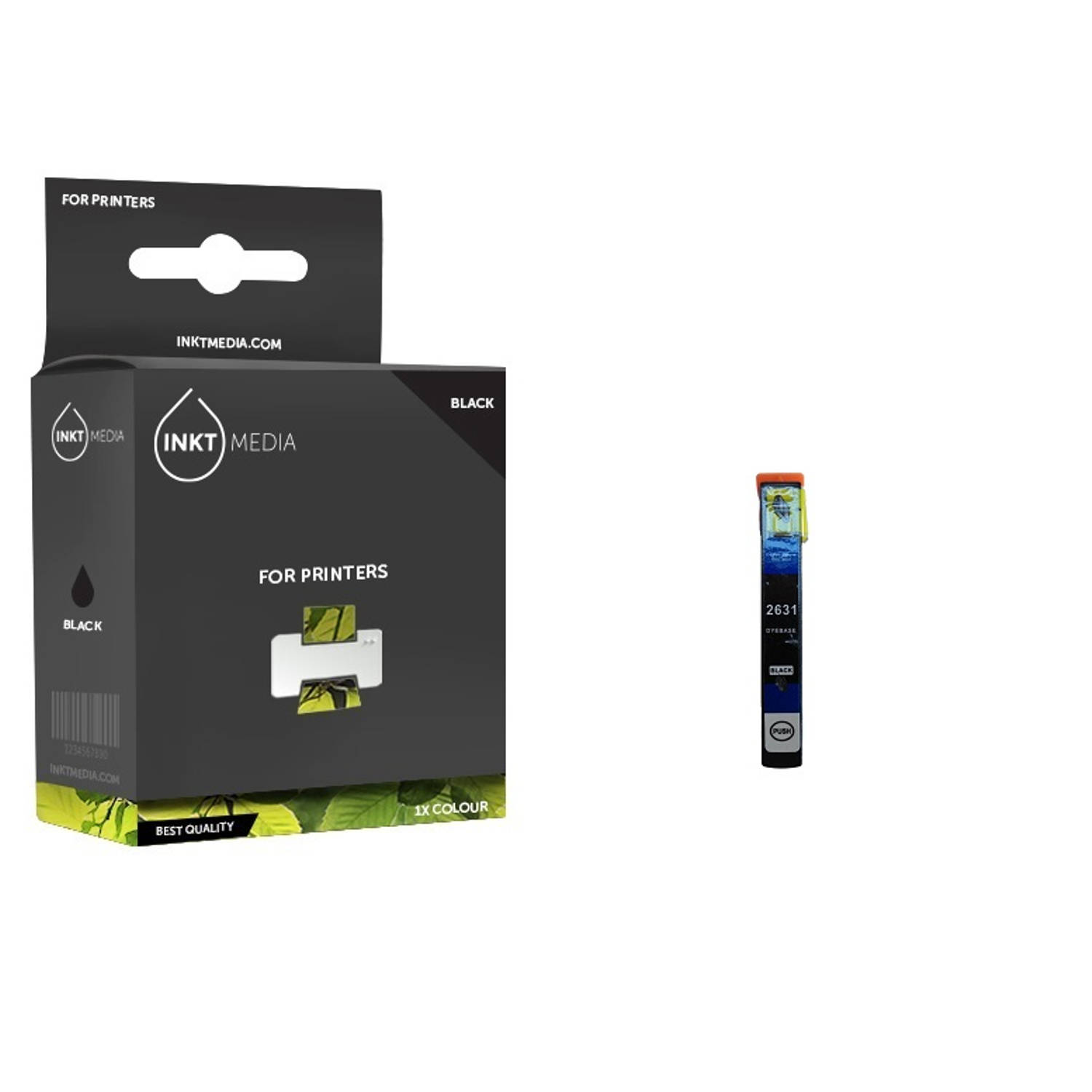 Inktmedia® - Inktcartridge - Geschikt Epson 26XL (T2611 T2631) inktcartridge foto zwart hoge capaciteit - Cartridge ... aanbieding