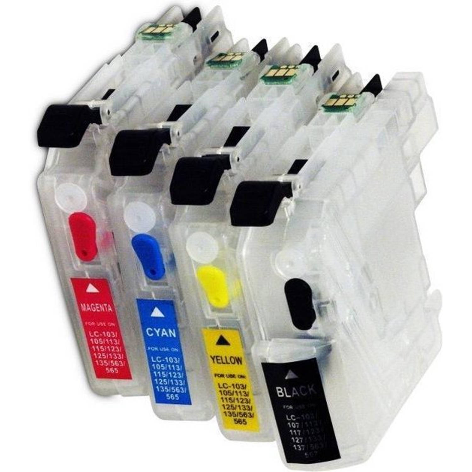 Inktmedia® - Geschikt Brother LC-125 / LC-127 serie Navulbare cartridges met ARC CHIP aanbieding