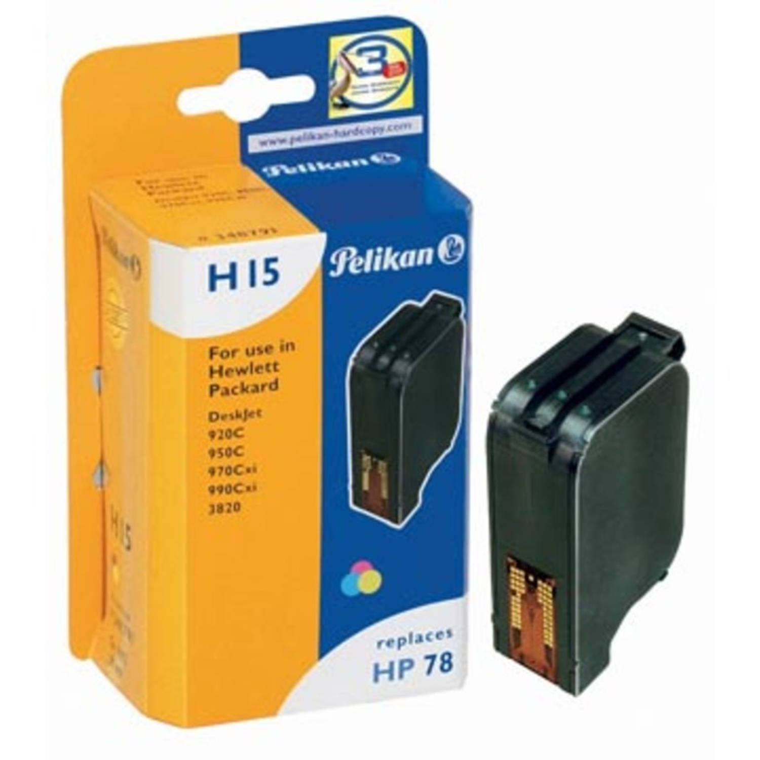 Pelikan inktcartridge 3 kleuren, 450 pagina's voor HP 78 - OEM: C6578D aanbieding