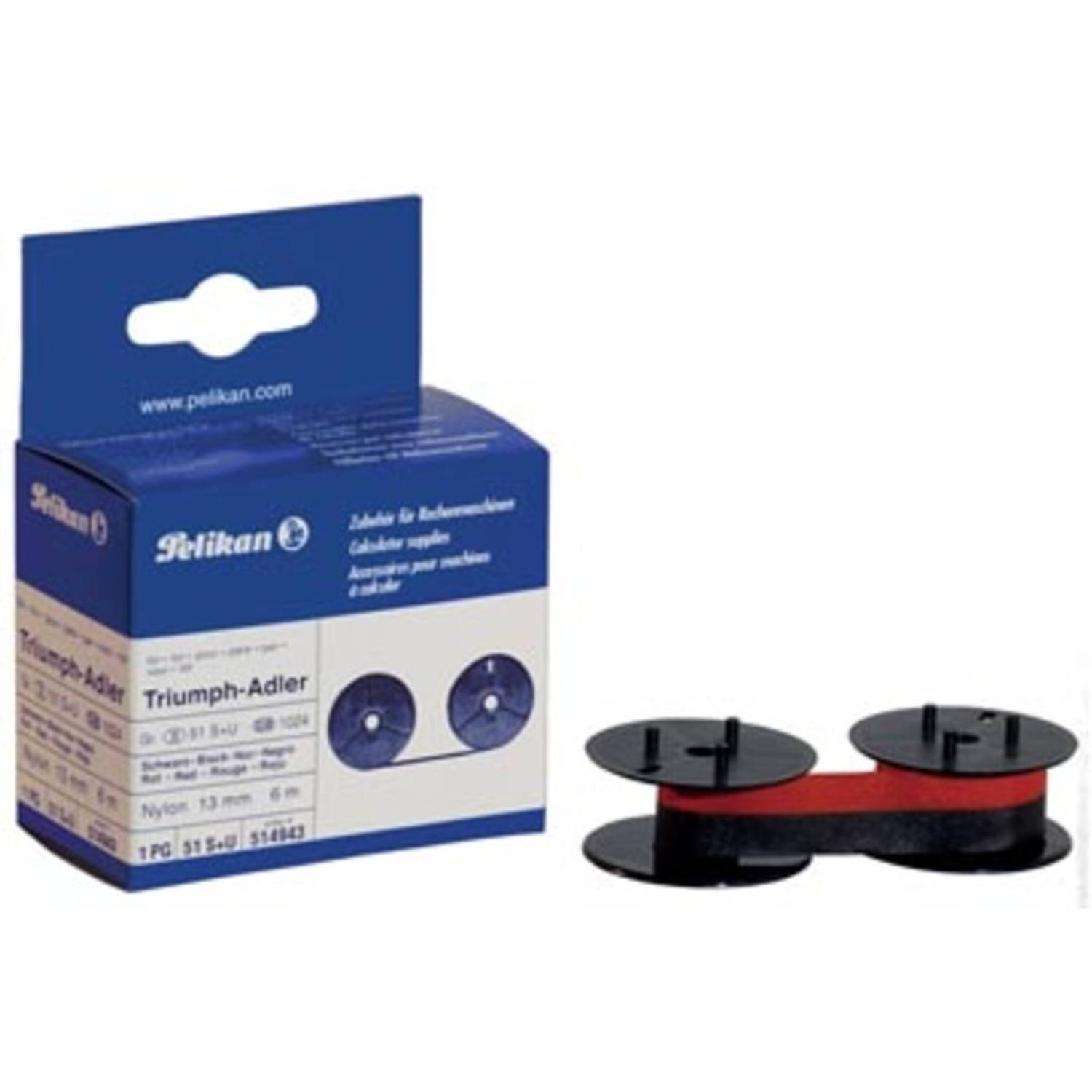 Pelikan nylontape zwart/rood, groep ID: 51S+U, doos van 2 tapes - OEM: 514943 aanbieding