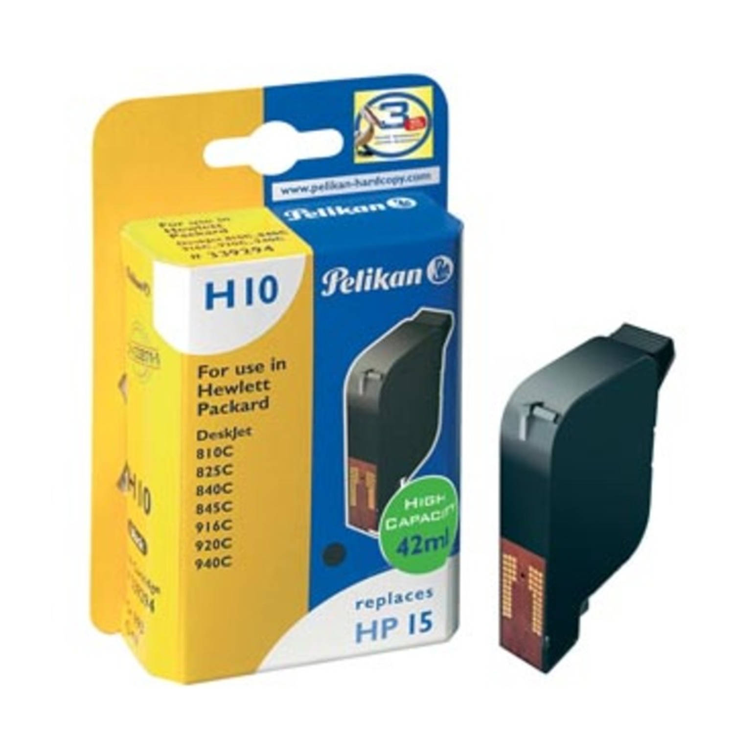 Pelikan inktcartridge zwart, 495 pagina's voor HP 15 - OEM: C6615DE aanbieding