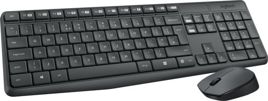 Logitech MK235 (Qwerty US) Toetsenbord Zwart aanbieding