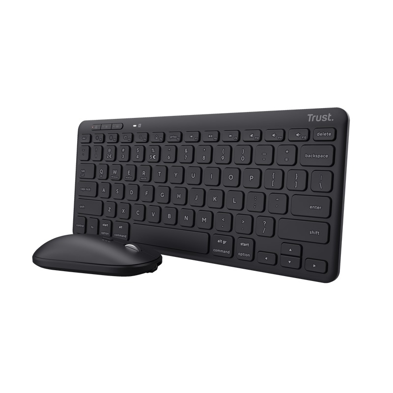 Trust Lyra Compact Draadloze Keyboard & Mouse Set Toetsenbord Zwart aanbieding