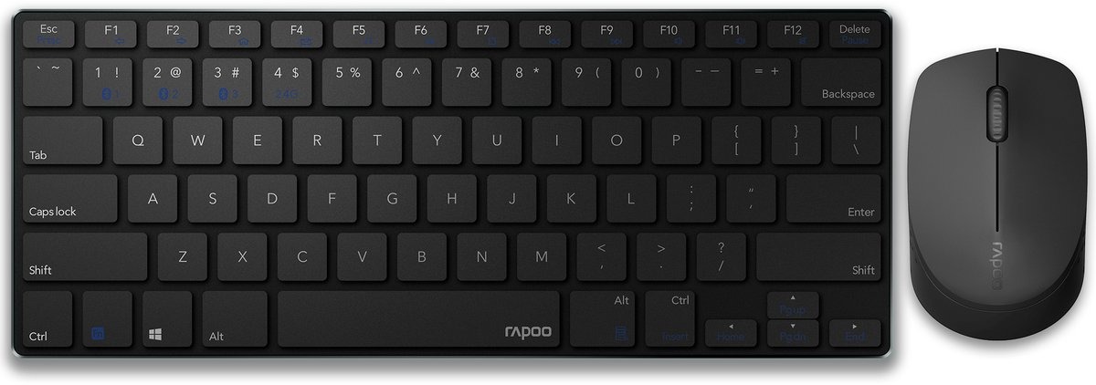 Rapoo Draadloos toetsenbord combo set 9000M Multi-mode ultra dun QWERTY Toetsenbord Zwart aanbieding