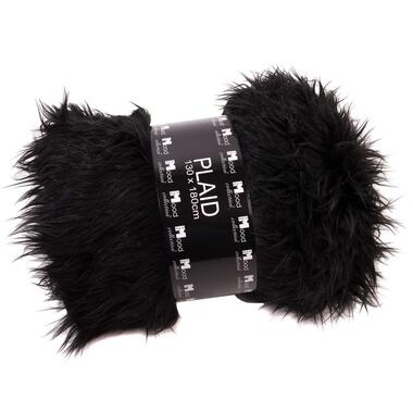 Plaid Jacky - zwart - 130x170 cm - Leen Bakker aanbieding